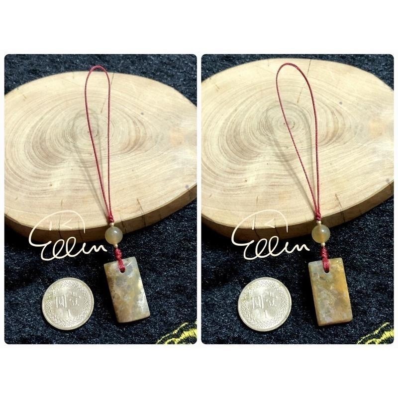 珊瑚玉 小巧方牌 蠟線編織掛飾/掛件/手機掛/小吊飾/編繩 菊花石 G50-細節圖6