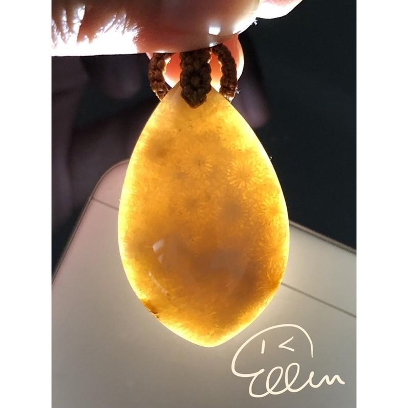 珊瑚玉水滴菱形吊墜 蠟線編織掛飾/包掛/掛件/編繩 G35-細節圖5