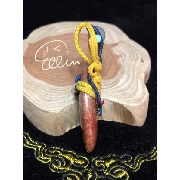 珊瑚玉 深紅顯花 水滴形 大器蠟線設計吊飾/墜飾/吊墜/編繩 菊花石 不含項鍊 P29-細節圖4