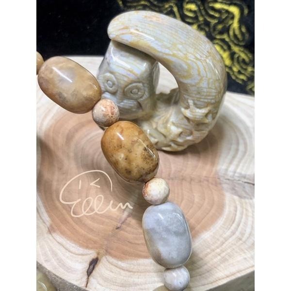 珊瑚玉 手串 圓桶珠/棗珠 搭配圓珠 珠串 彈性線 B614-細節圖5