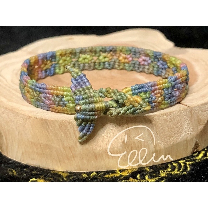 多彩魚尾設計 蠟線編織手鍊/手環/手繩/編繩 段染線材 對色編織 B088-細節圖2