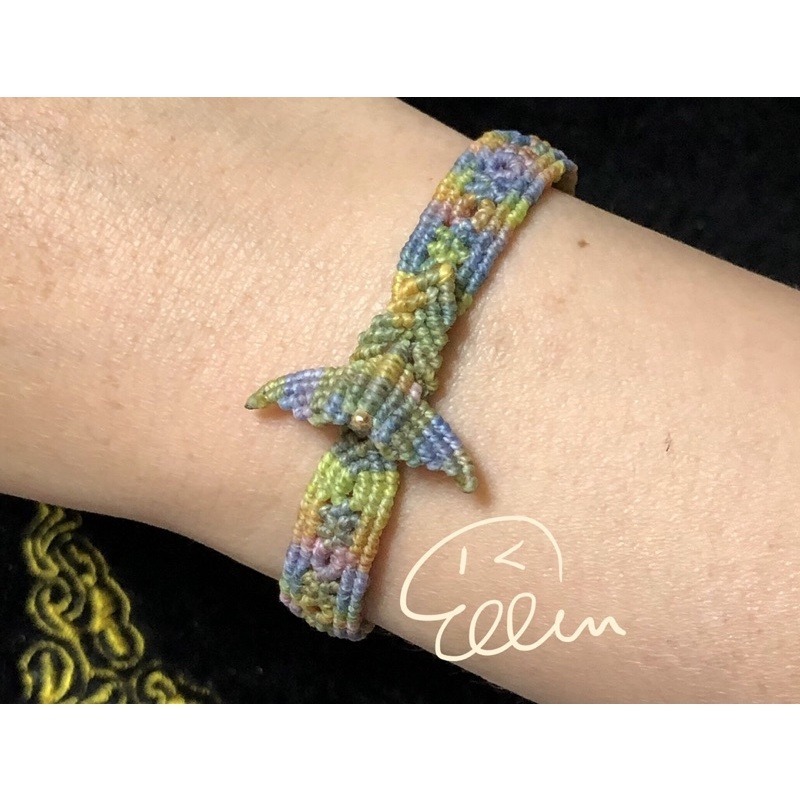 多彩魚尾設計 蠟線編織手鍊/手環/手繩/編繩 段染線材 對色編織 B088-細節圖4