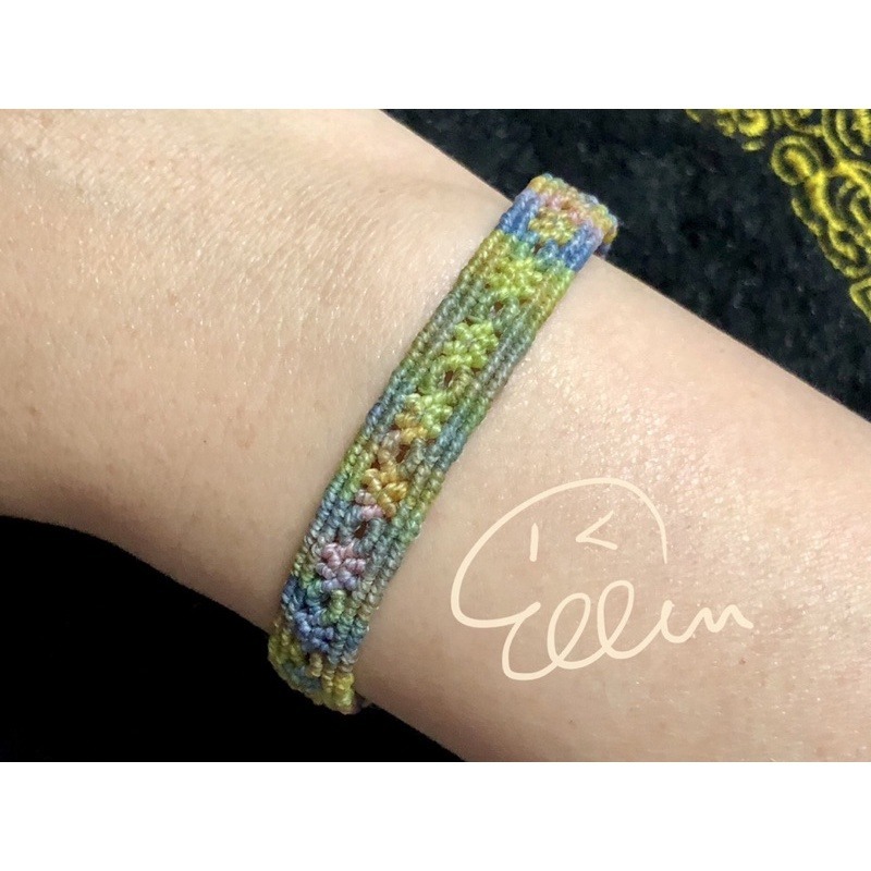 多彩魚尾設計 蠟線編織手鍊/手環/手繩/編繩 段染線材 對色編織 B088-細節圖5