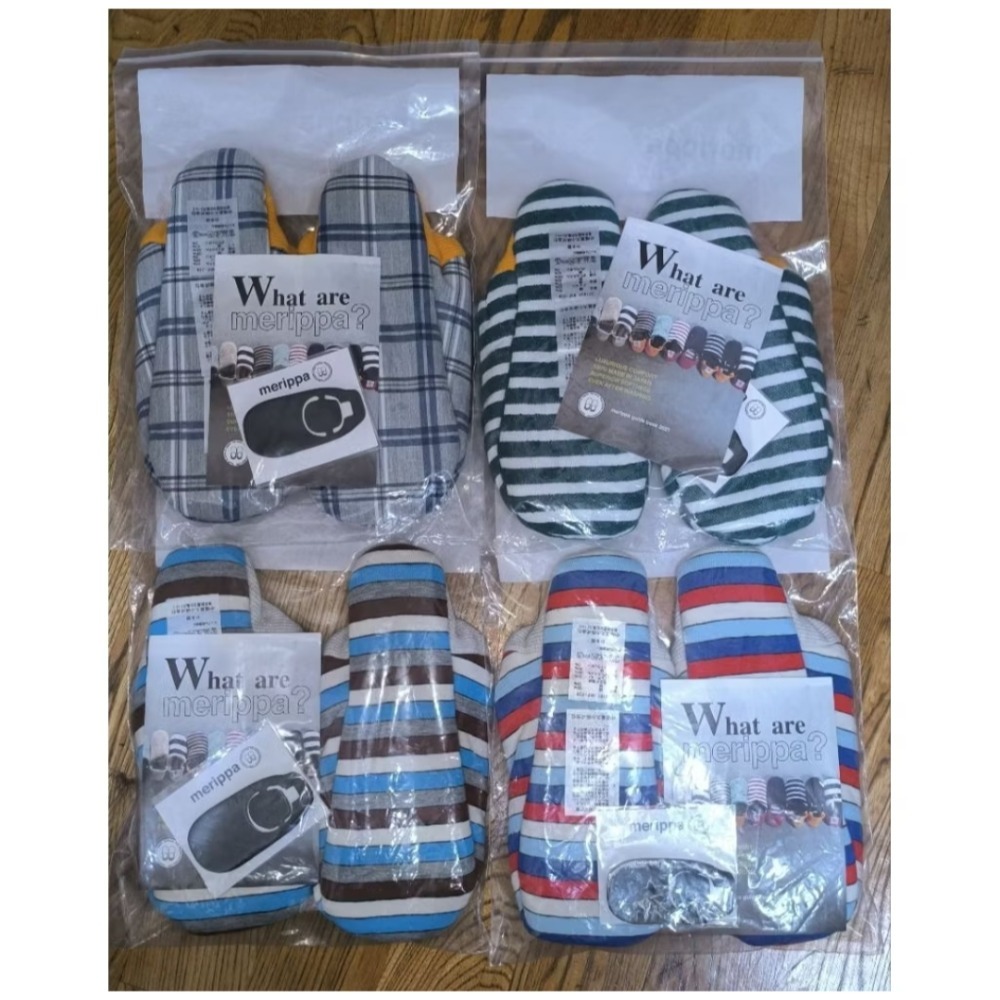 【日本直送】Merippa 春夏款隨機條紋 可翻室內拖鞋 全新未使用 日本正品現貨-細節圖2