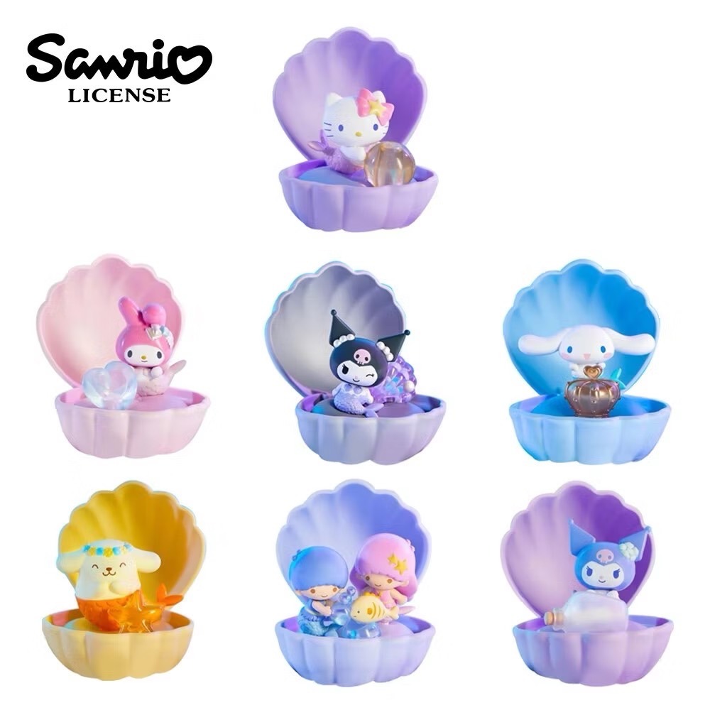 【愛蛋客】現貨 永貿 三麗鷗人魚發光貝殼系列 一中盒6入 盒玩 盲盒 玩具收藏 娛樂 一中盒6入-細節圖3