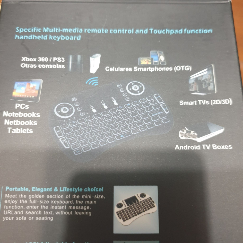 高階冷光飛鼠鍵盤 安博無線遙控器 迷你鍵盤 無線鍵盤滑鼠-細節圖6