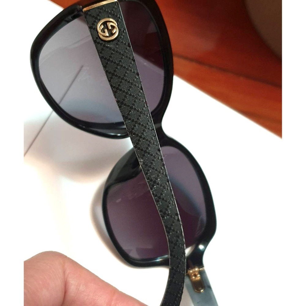 二手美品✨GUCCI墨鏡GG3730F/S膠框包布-精品墨鏡(保證真品-日本旗艦店購入)-細節圖4