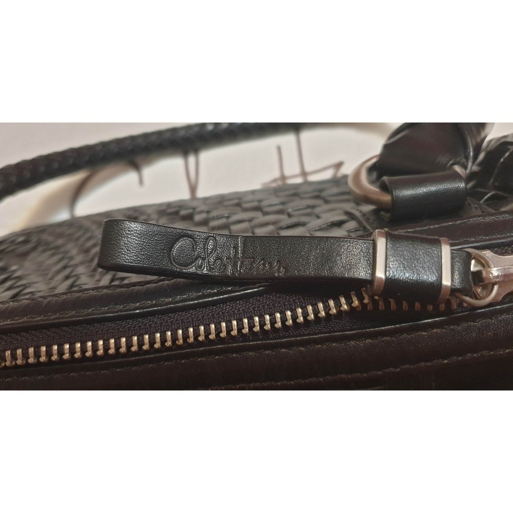 Cole Haan 高級真皮編織手提包、側背包、宴會包、可肩背 保證真品-細節圖6