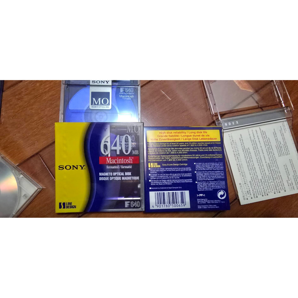 SONY 空白MO光碟640MB Formatted 3.5吋讀寫光碟片(9片不散賣)復古收藏/道具-細節圖4