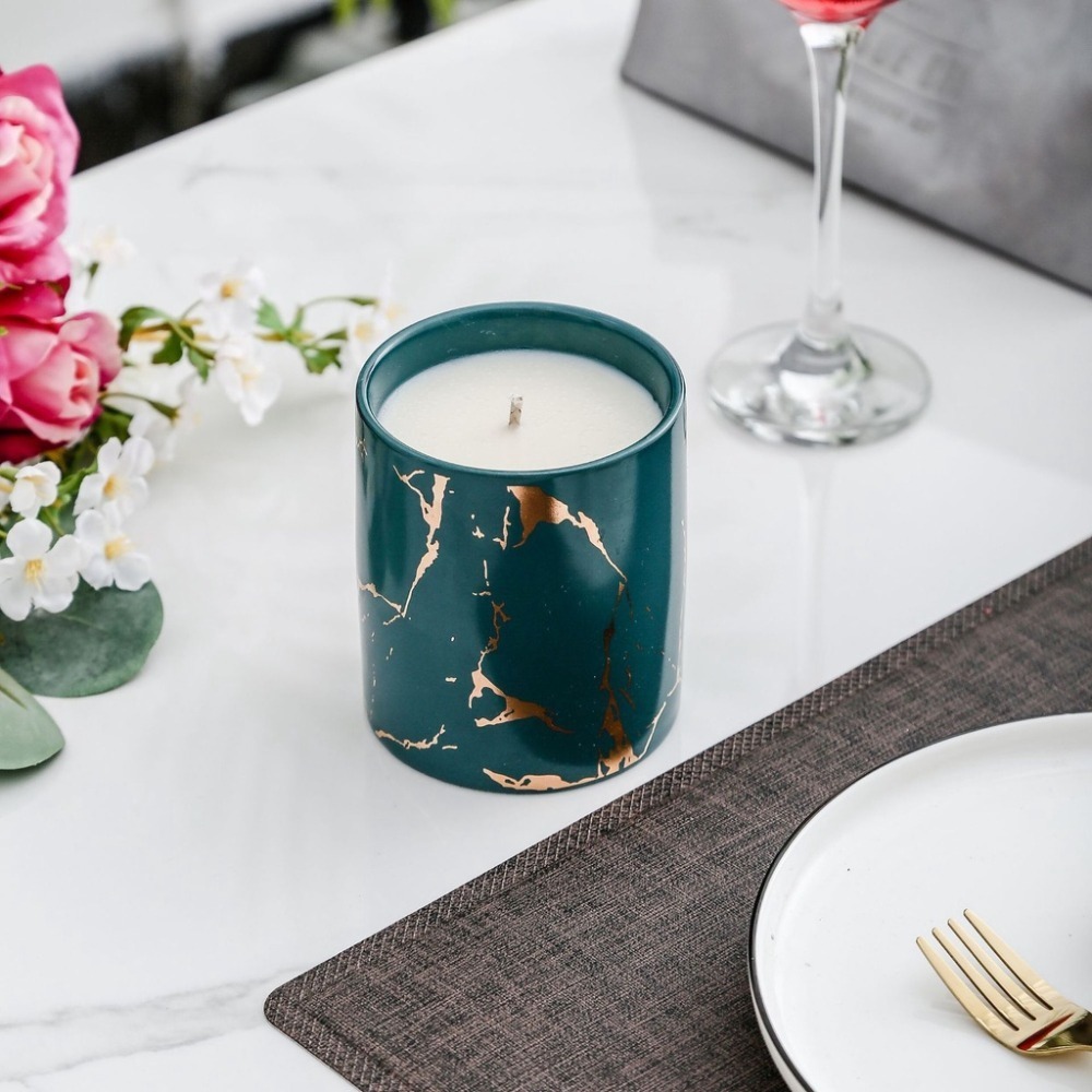【生活市集】燙金大理石紋 香氛蠟燭 大理石紋蠟燭 香薰蠟燭 大理石蠟燭 天然精油大豆蠟香氛擴香交換禮物-細節圖9