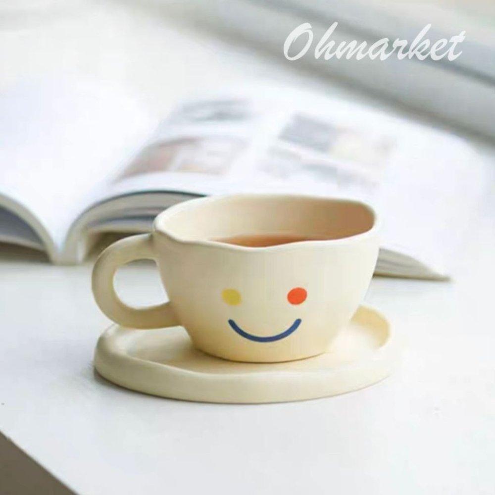 【生活市集】 韓系微笑彩虹馬克杯 杯子 馬克杯 下午茶杯 造型杯 耐熱杯 水杯 茶杯情侶對杯設計杯交換禮物-細節圖2
