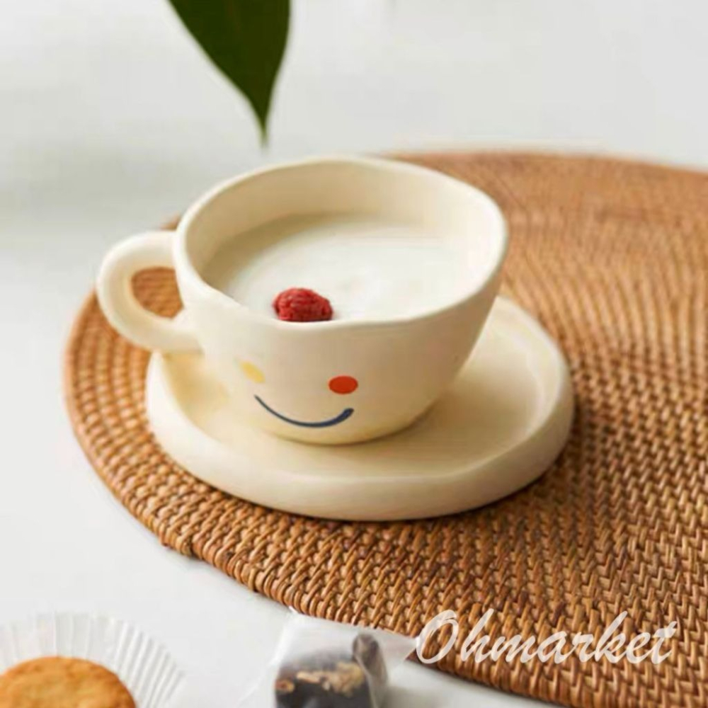 【生活市集】 韓系微笑彩虹馬克杯 杯子 馬克杯 下午茶杯 造型杯 耐熱杯 水杯 茶杯情侶對杯設計杯交換禮物-細節圖4