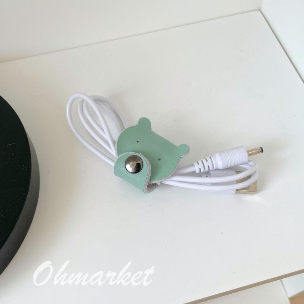 【生活市集】 皮革 小熊收納扣 束線帶 電線束帶 捆線帶 集線束帶 理線 整線束帶 理線帶 充電線收納 電線收納線-細節圖6