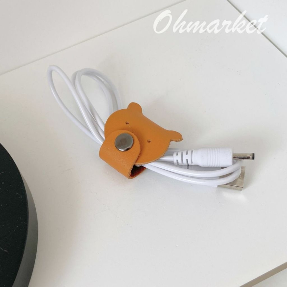 【生活市集】 皮革 小熊收納扣 束線帶 電線束帶 捆線帶 集線束帶 理線 整線束帶 理線帶 充電線收納 電線收納線-細節圖7