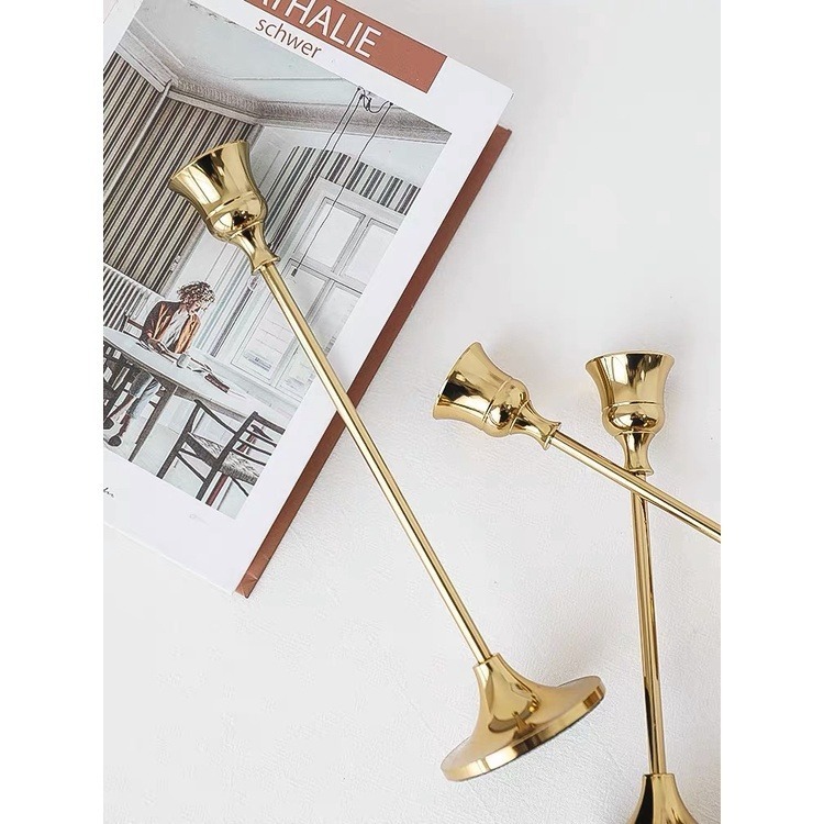 【生活市集】 北歐家居 高腳蠟燭台 黃銅蠟燭台 燭光晚餐 浪漫氣氛 派對 蠟燭 北歐 燭台派對香氛蠟燭佈-細節圖5