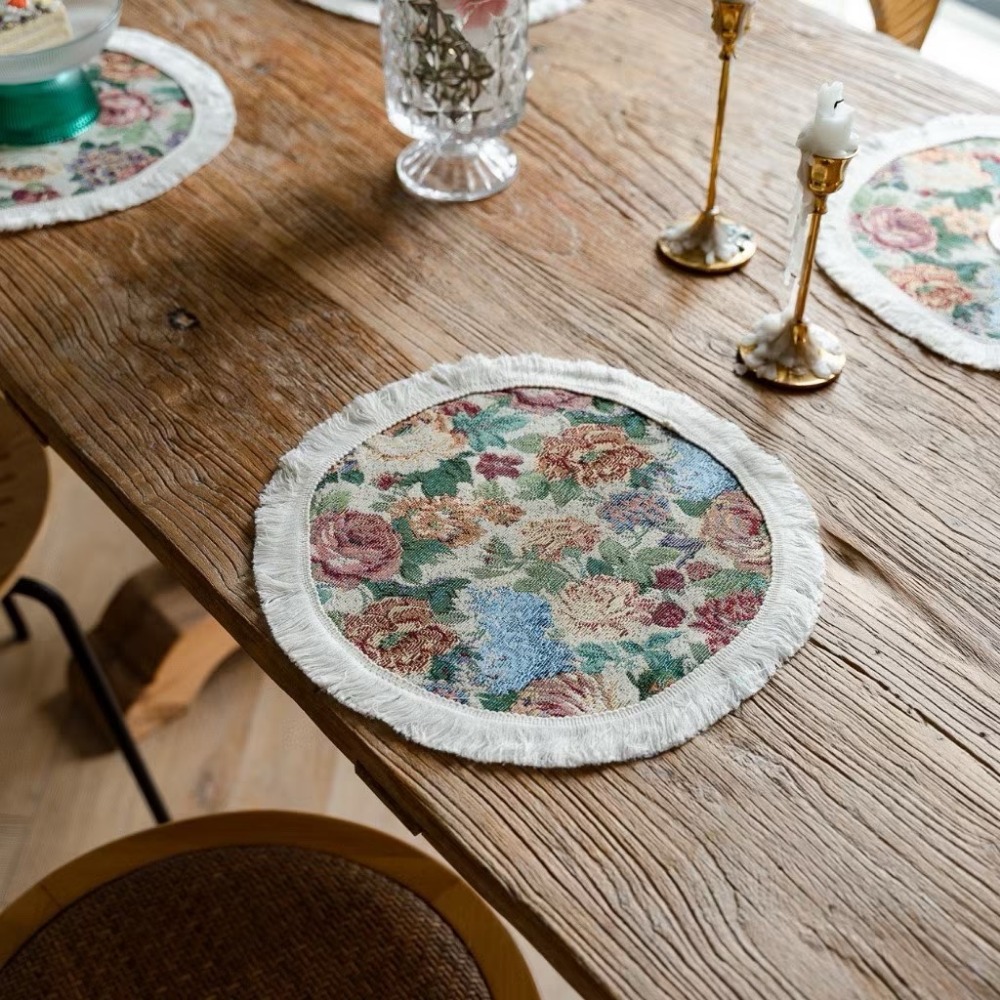 【生活市集】北歐田園流蘇餐墊 裝飾桌墊 波西米亞 民族風桌布餐墊背景拍照編織麻布墊拍美食道具甜點蛋糕墊桌墊-規格圖9