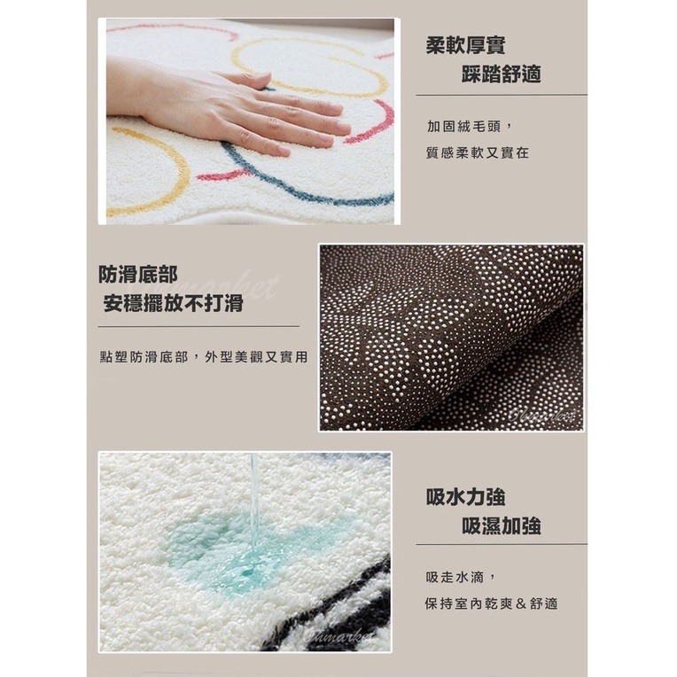 【生活市集】 熊熊貓咪仿羊絨地墊 室內地墊 地毯 防滑地毯 吸水地毯 廁所地墊 腳踏墊防滑地墊絨毛 地毯-細節圖7