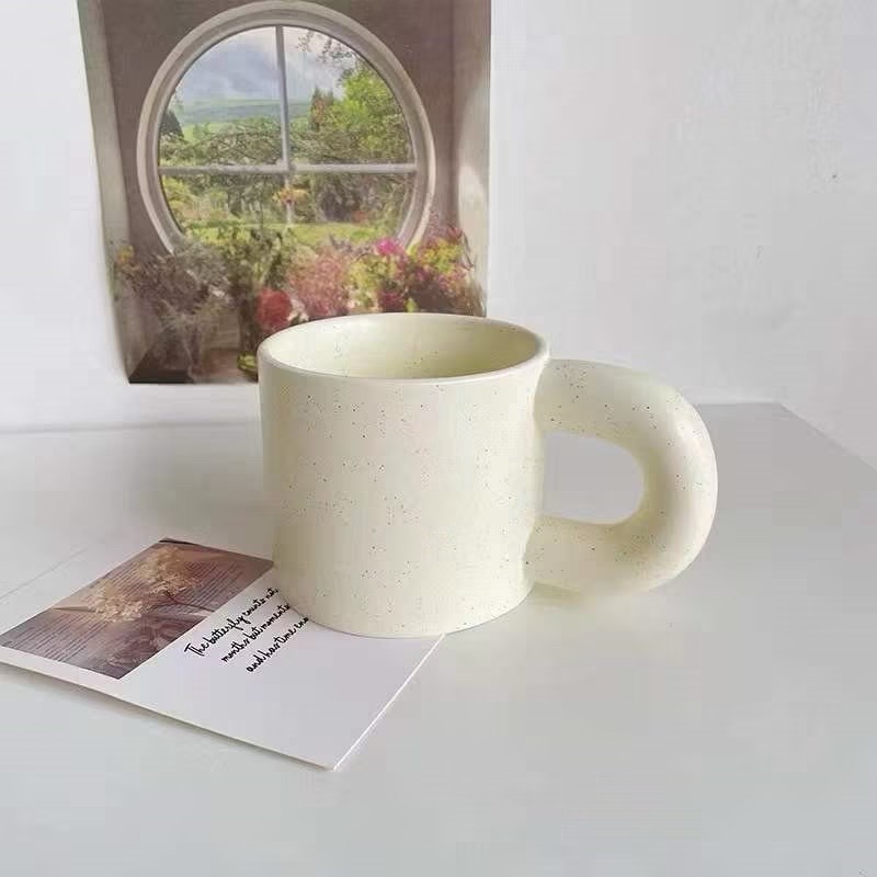 【生活市集】 不規則馬克杯 咖啡杯馬克杯子 大耳杯不規則杯潑墨杯格紋杯黑白格杯墨點杯杯陶瓷-細節圖9