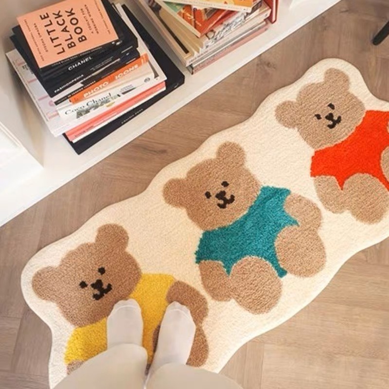 【生活市集】 北歐家居 浴室地墊 室內地墊 地毯 防滑地毯 吸水地毯 廁所地墊 腳踏墊防滑地墊絨毛地毯-細節圖3