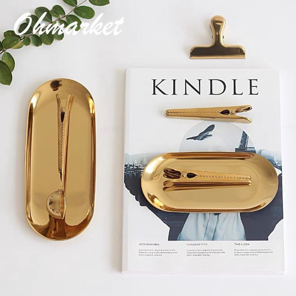 【生活市集】 不鏽鋼橢圓盤 首飾收納盤 收納托盤 香氛蠟燭工具盤 香薰蠟燭工具 收納盤首飾盤小托盤首飾置物托盤-細節圖2