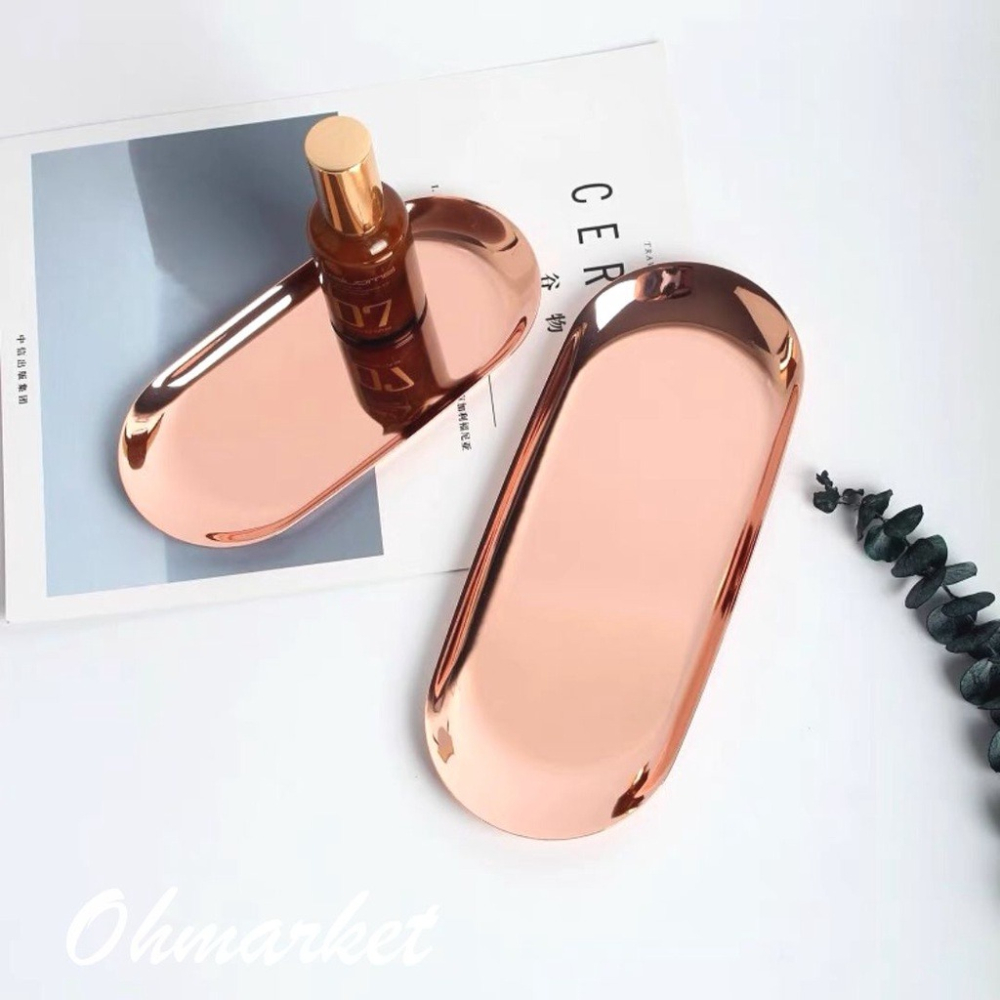 【生活市集】 不鏽鋼橢圓盤 首飾收納盤 收納托盤 香氛蠟燭工具盤 香薰蠟燭工具 收納盤首飾盤小托盤首飾置物托盤-細節圖4