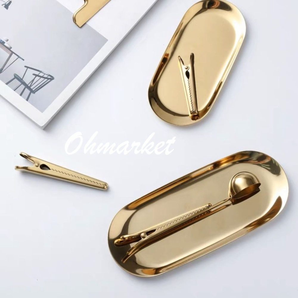 【生活市集】 不鏽鋼橢圓盤 首飾收納盤 收納托盤 香氛蠟燭工具盤 香薰蠟燭工具 收納盤首飾盤小托盤首飾置物托盤-細節圖5