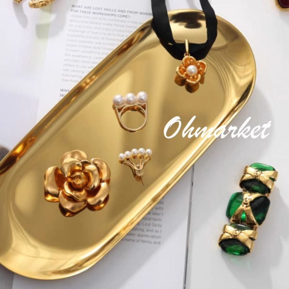 【生活市集】 不鏽鋼橢圓盤 首飾收納盤 收納托盤 香氛蠟燭工具盤 香薰蠟燭工具 收納盤首飾盤小托盤首飾置物托盤-細節圖6