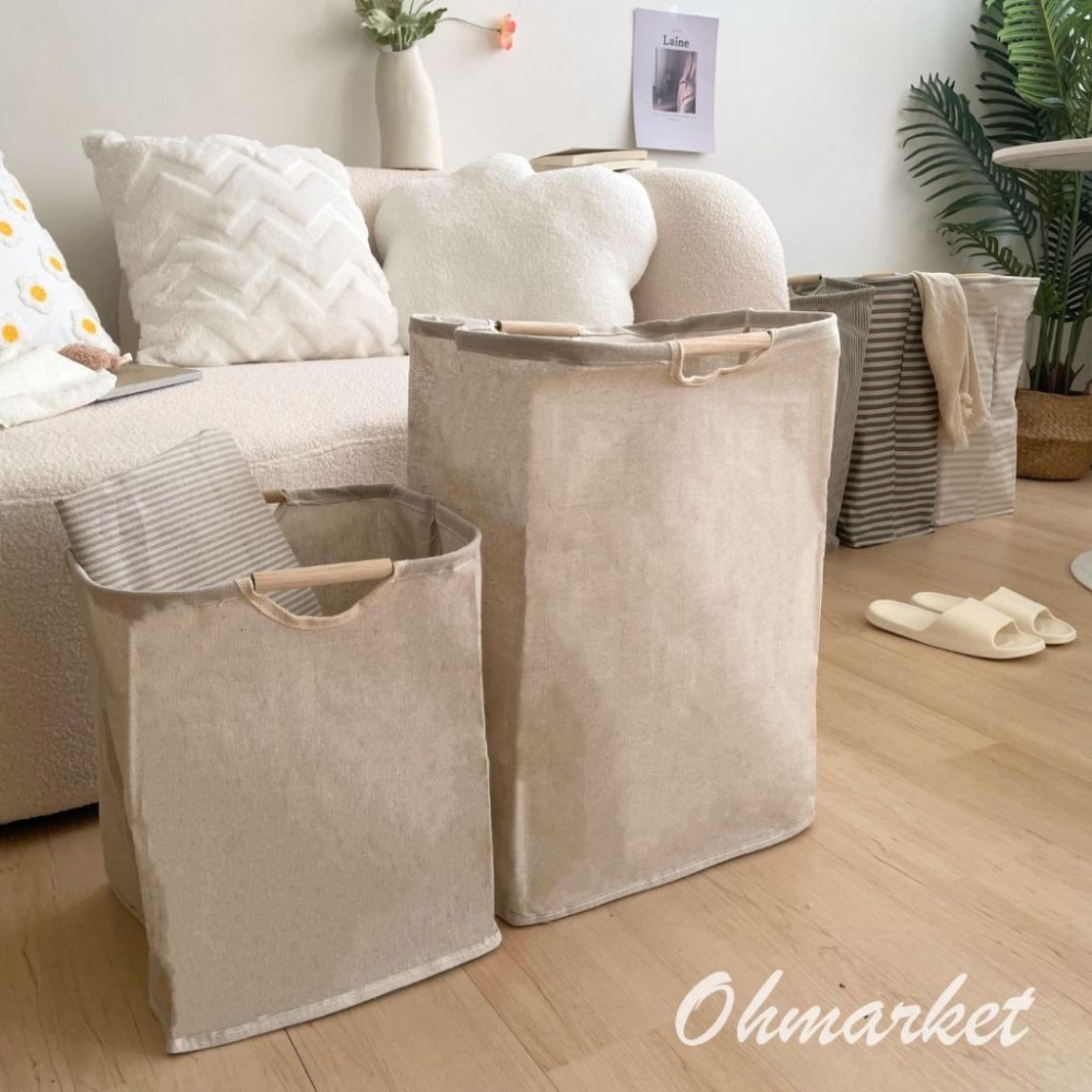 【生活市集】 日系折疊髒衣籃 收納籃 髒衣籃 無印風收納籃 洗衣籃 玩具收納籃 居家收納布面收納籃置物籃-細節圖3