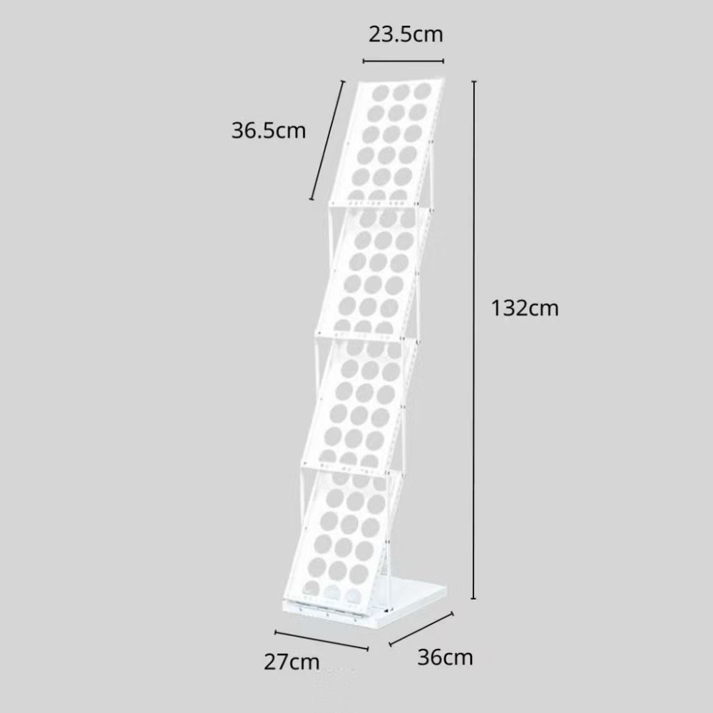 【生活市集】 韓系Ins書報架 雜誌架 咖啡廳民宿佈置 鋁合金折疊資料架目錄架 展示架 宣傳雜誌架書報架-規格圖11