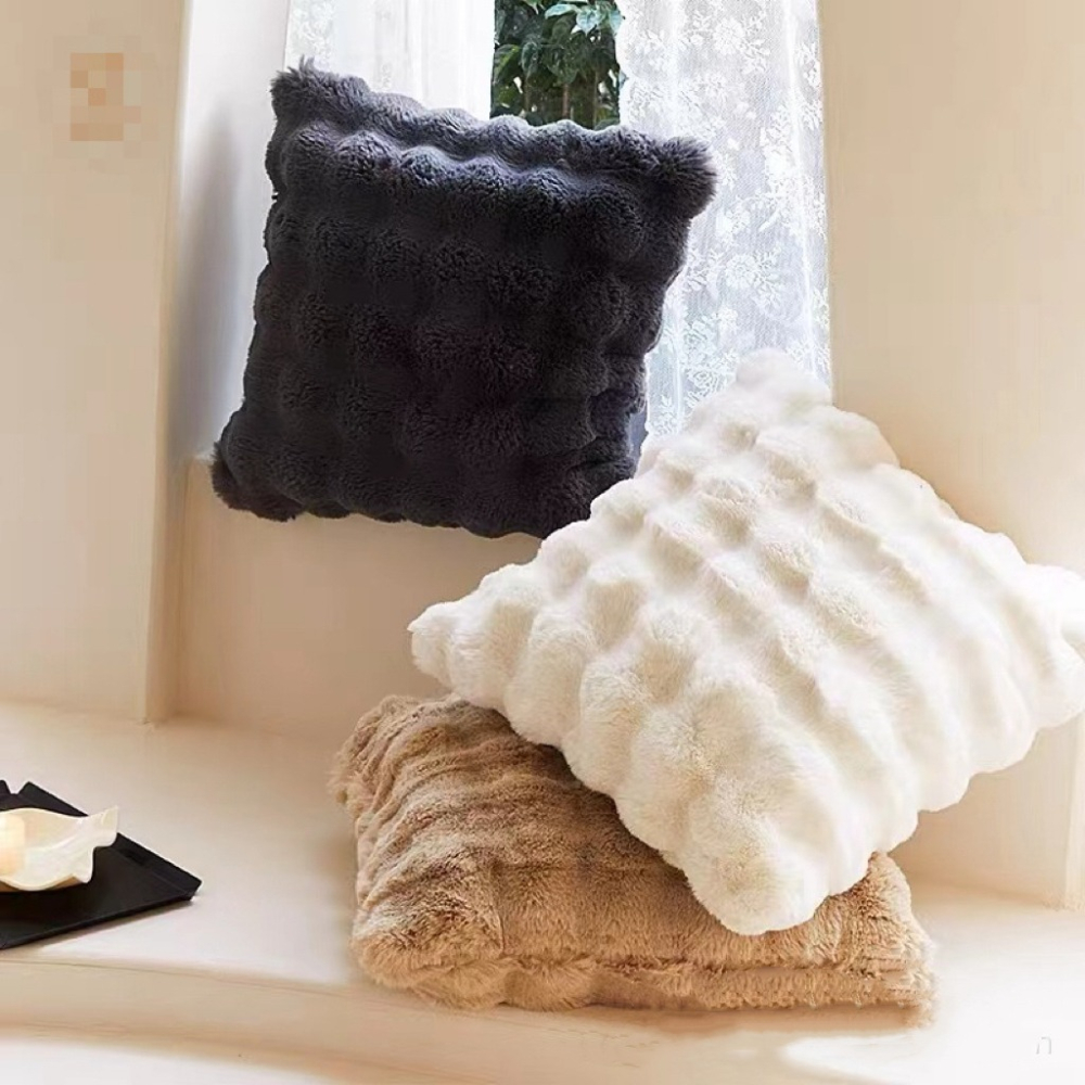 【生活市集】 兔毛絨毛抱枕套 可拆洗抱枕 抱枕套 坐墊沙發抱枕造型抱枕北歐抱枕兩用沙發靠墊枕頭套-細節圖8