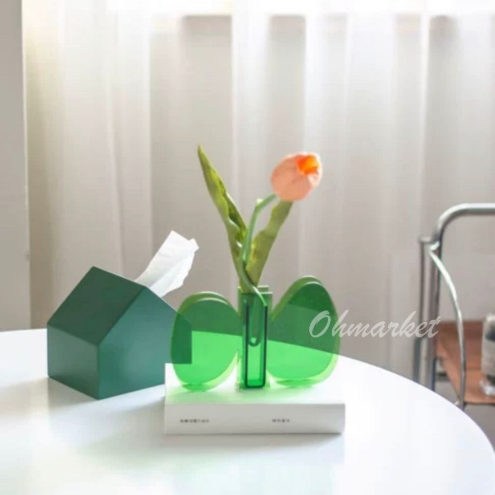 【生活市集】 ins小花花瓶 壓克力花瓶 收納罐 筆筒 花器 筆筒收納罐造型花瓶桌面收納房間佈置拍照壓克力花-細節圖4