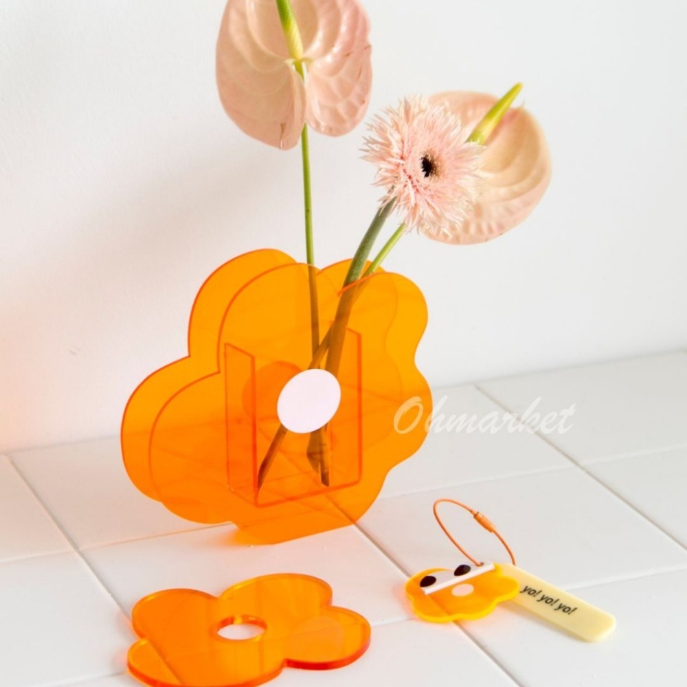 【生活市集】 ins小花花瓶 壓克力花瓶 收納罐 筆筒 花器 筆筒收納罐造型花瓶桌面收納房間佈置拍照壓克力花-細節圖6