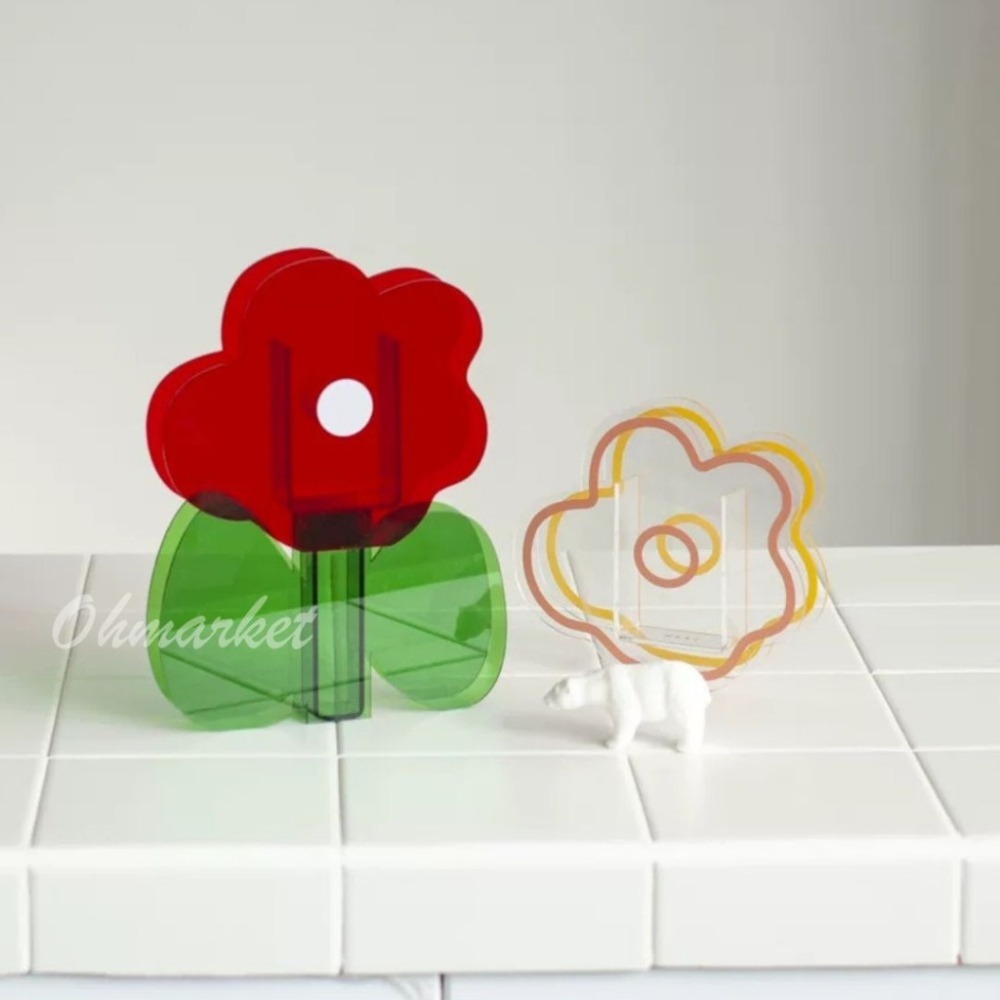 【生活市集】 ins小花花瓶 壓克力花瓶 收納罐 筆筒 花器 筆筒收納罐造型花瓶桌面收納房間佈置拍照壓克力花-細節圖8