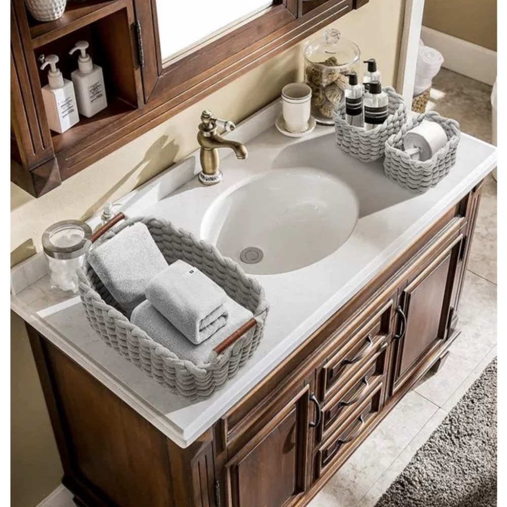 【生活市集】 加厚編織收納籃 不軟塌收納籃 編織居家雜物收納籃置物籃儲物籃髒衣籃厚實抗撞編織軟材質有把手大容量-細節圖9