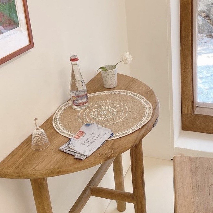 【生活市集】北歐黃麻餐墊 裝飾桌墊 波西米亞 民族風桌布餐墊背景拍照編織麻布墊拍美食道具甜點蛋糕墊桌墊-細節圖3