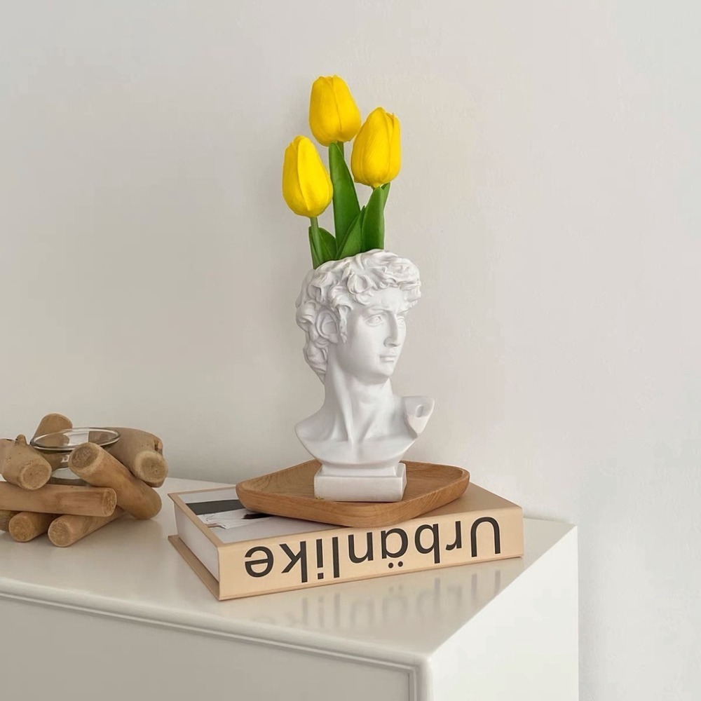 【生活市集】 北歐ins大衛花瓶 刷具 文具 大衛筆筒 大衛花瓶 筆筒 化妝刷罐化妝台桌面收納網紅拍照拍照道具-細節圖6