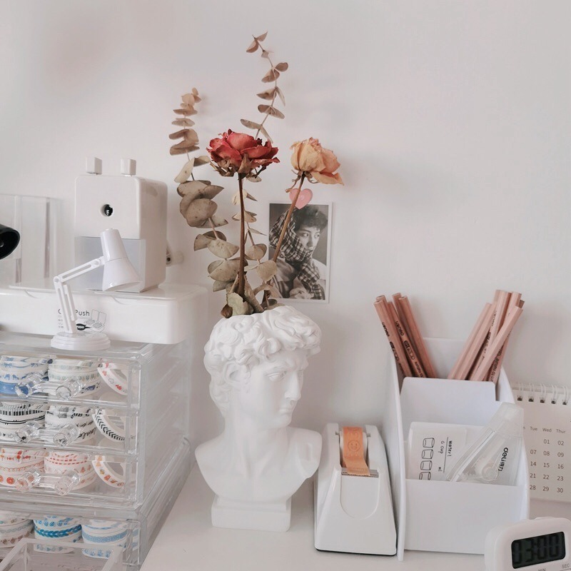 【生活市集】 北歐ins大衛花瓶 刷具 文具 大衛筆筒 大衛花瓶 筆筒 化妝刷罐化妝台桌面收納網紅拍照拍照道具-細節圖9