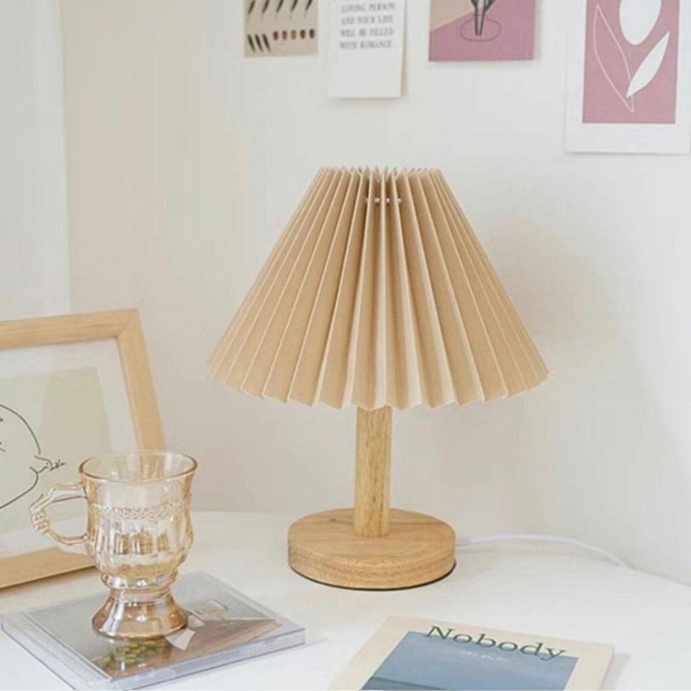 【生活市集】 韓系百摺檯燈 百夜檯燈 台燈 桌燈 小夜燈 床頭燈 夜燈氣氛燈 立燈原木居家燈 拍照佈置-細節圖2