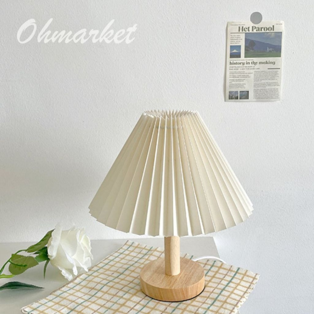 【生活市集】 韓系百摺檯燈 百夜檯燈 台燈 桌燈 小夜燈 床頭燈 夜燈氣氛燈 立燈原木居家燈 拍照佈置-細節圖3