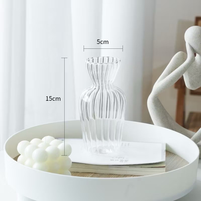 【生活市集】法式造型花瓶 愛心花瓶花插 玻璃花瓶 透明花瓶 插花瓶 玻璃擺件 桌面裝飾 乾燥花花瓶-規格圖9