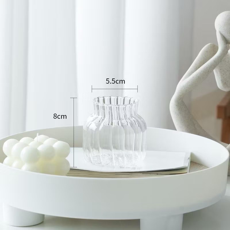 【生活市集】法式造型花瓶 愛心花瓶花插 玻璃花瓶 透明花瓶 插花瓶 玻璃擺件 桌面裝飾 乾燥花花瓶-規格圖9