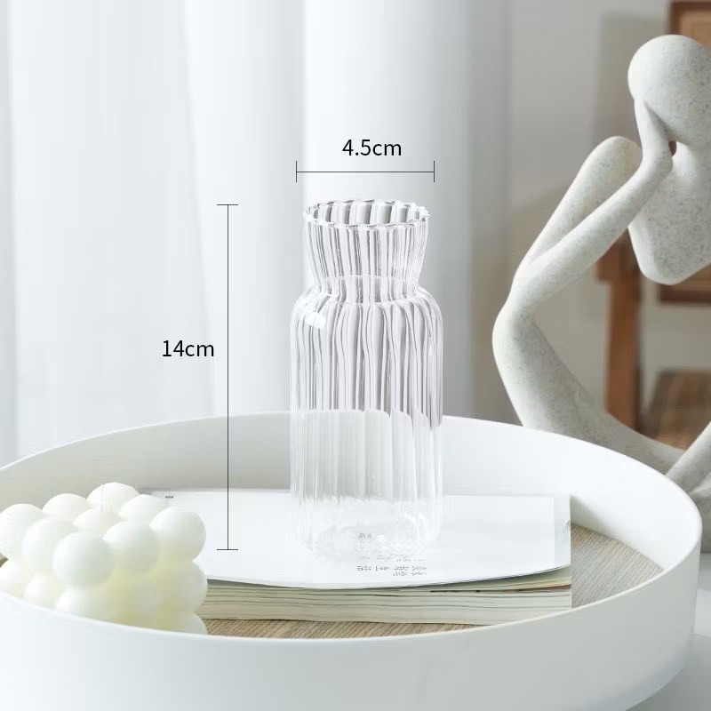 【生活市集】法式造型花瓶 愛心花瓶花插 玻璃花瓶 透明花瓶 插花瓶 玻璃擺件 桌面裝飾 乾燥花花瓶-規格圖9