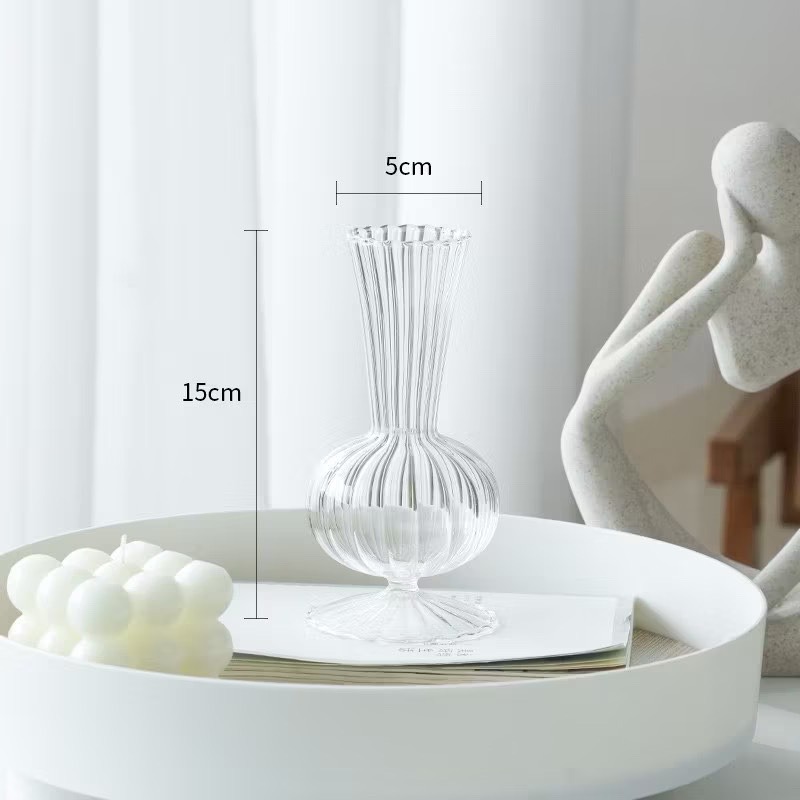 【生活市集】法式造型花瓶 愛心花瓶花插 玻璃花瓶 透明花瓶 插花瓶 玻璃擺件 桌面裝飾 乾燥花花瓶-規格圖9