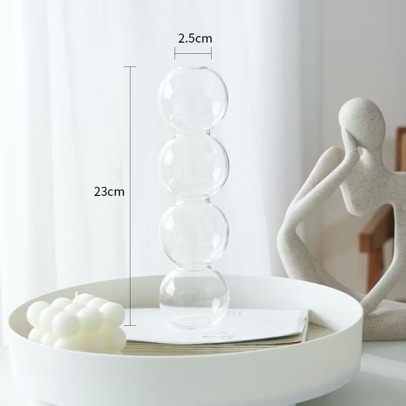 【生活市集】法式造型花瓶 愛心花瓶花插 玻璃花瓶 透明花瓶 插花瓶 玻璃擺件 桌面裝飾 乾燥花花瓶-規格圖9