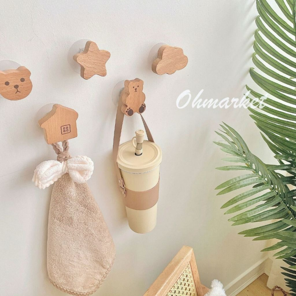 【生活市集】 星星月亮 櫸木掛鉤❗️免打孔 打孔皆可安裝❗️掛鉤 原木掛鉤 衣架 衣帽架 掛飾 牆掛 壁掛-細節圖6