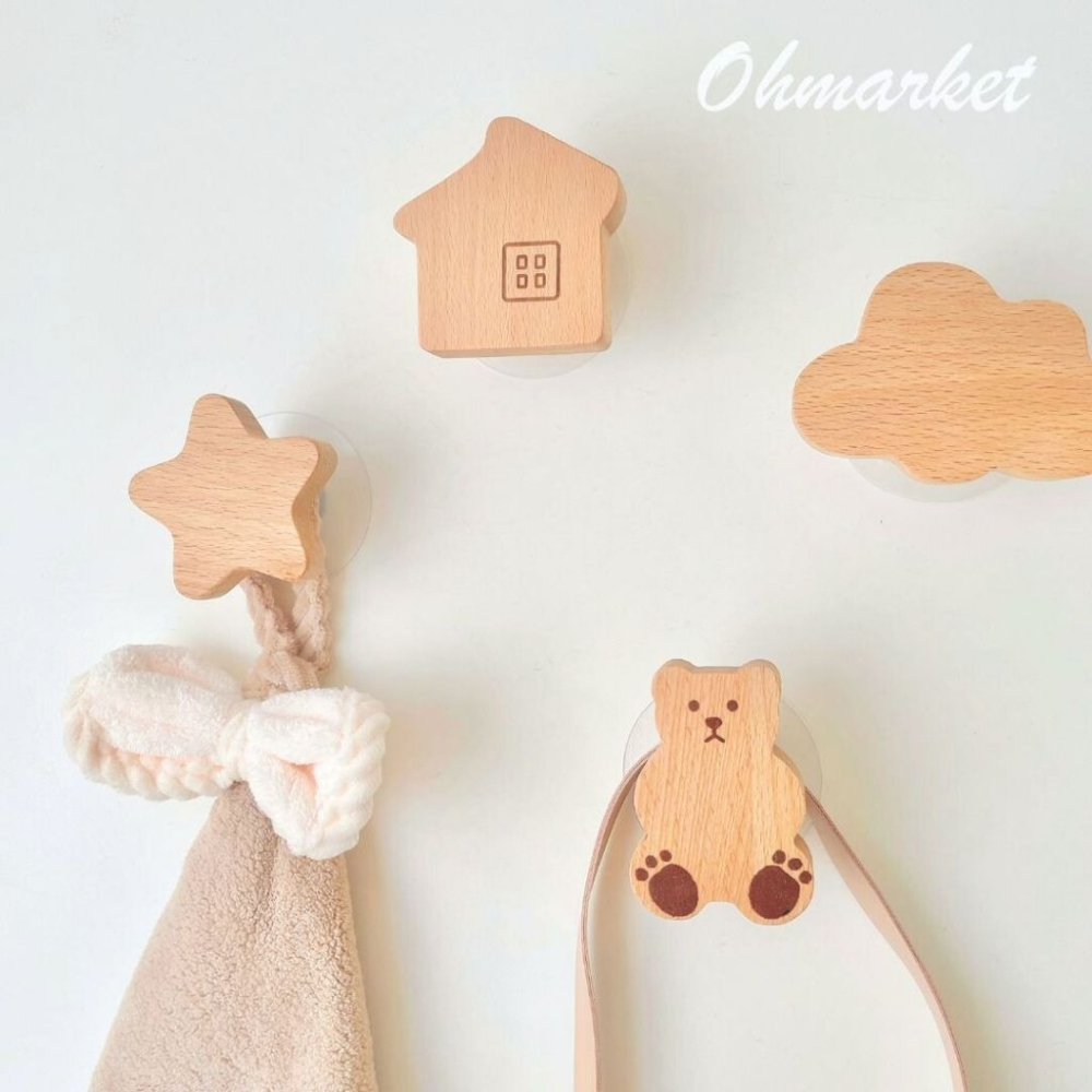 【生活市集】 星星月亮 櫸木掛鉤❗️免打孔 打孔皆可安裝❗️掛鉤 原木掛鉤 衣架 衣帽架 掛飾 牆掛 壁掛-細節圖7