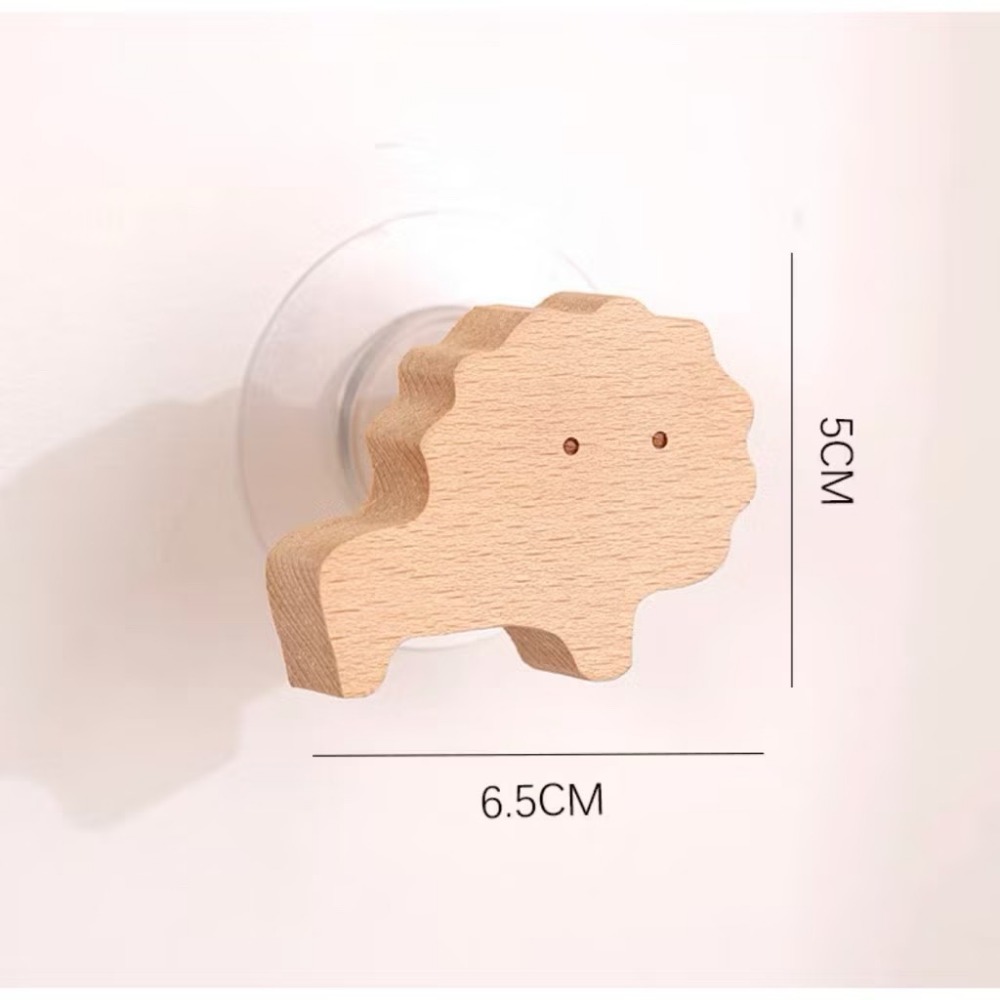 獅子【櫸木掛鉤 / 附打孔&黏貼配件】