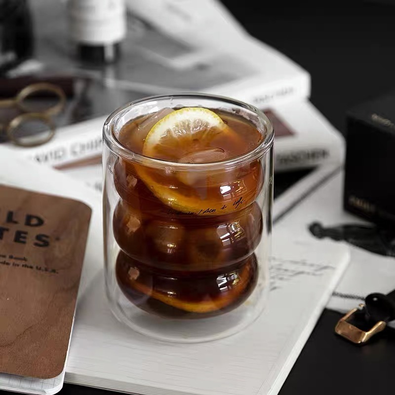 【生活市集】雙層隔熱玻璃杯 雙層玻璃杯 咖啡杯 蛋形雙層玻璃杯雙層杯蛋型杯保溫隔熱水杯茶杯高硼矽耐熱杯-細節圖2