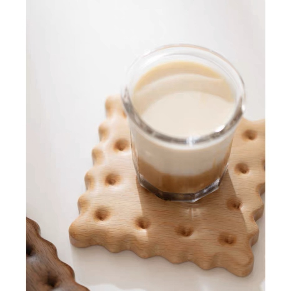 【生活市集】 櫸木餅乾杯墊 造型杯墊 下午茶杯墊 馬克杯 隔熱墊 下午茶 童話 交換禮物 餅乾 餐桌佈置-細節圖3