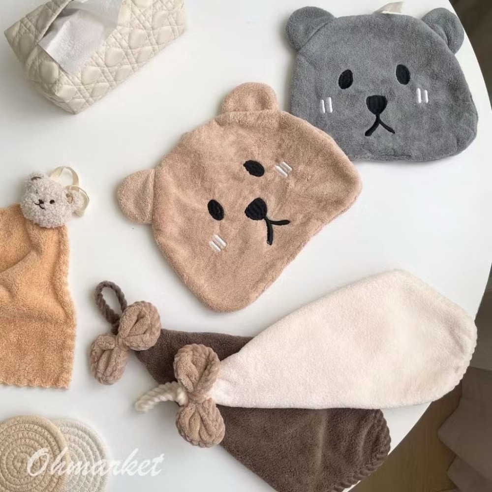 【生活市集】 蝴蝶結擦手巾 蝴蝶結可掛式擦手巾 擦手巾 小方巾 毛巾 珊瑚絨 吸水擦手巾 擦手布-細節圖9